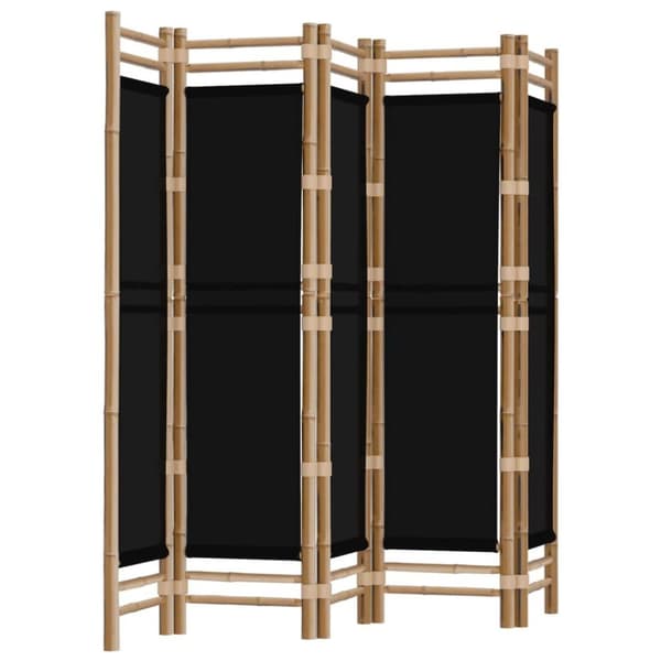 vidaXL 5-panels rumdeler 200 cm foldbar bambus og kanvas