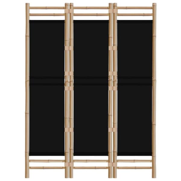 vidaXL Sammenleggbar romdeler 3 paneler 120 cm bambus og lerret