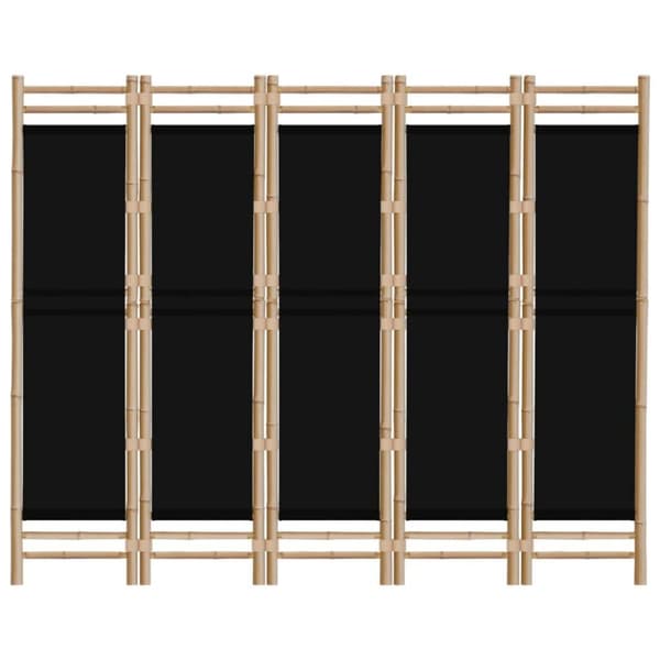 vidaXL Sammenleggbar romdeler 5 paneler 200 cm bambus og lerret