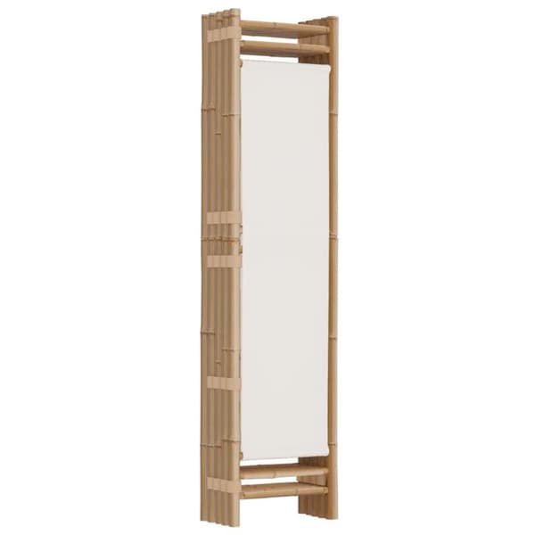 vidaXL Sammenleggbar romdeler 5 paneler 200 cm bambus og lerret