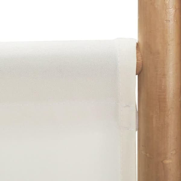 vidaXL Sammenleggbar romdeler 5 paneler 200 cm bambus og lerret