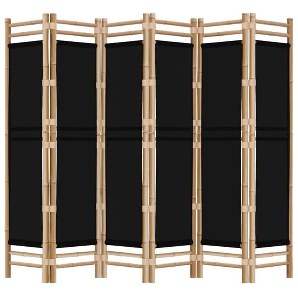 vidaXL Sammenleggbar romdeler 6 paneler 240 cm bambus og lerret