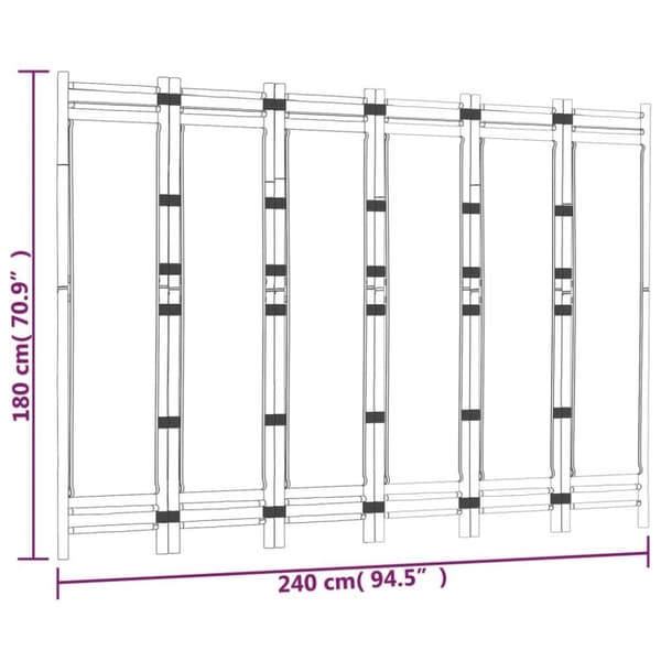 vidaXL Sammenleggbar romdeler 6 paneler 240 cm bambus og lerret