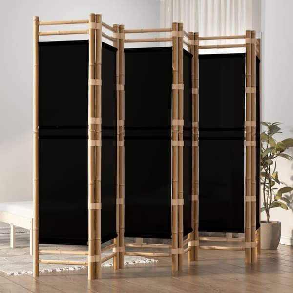 vidaXL Sammenleggbar romdeler 6 paneler 240 cm bambus og lerret