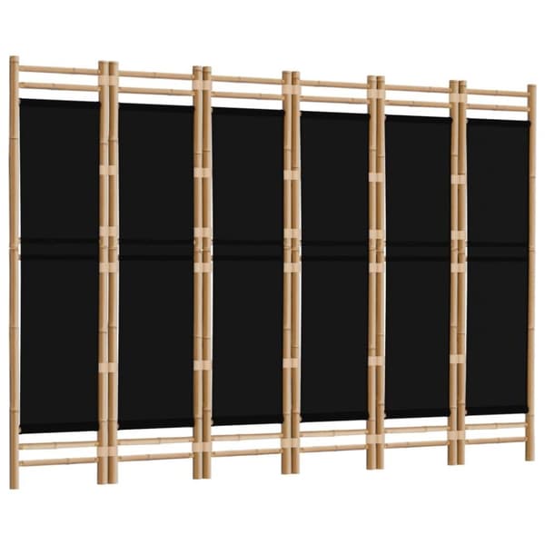 vidaXL Sammenleggbar romdeler 6 paneler 240 cm bambus og lerret
