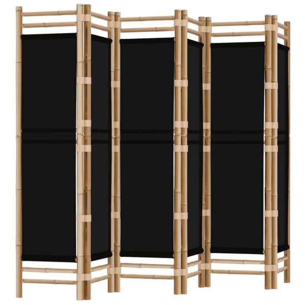 vidaXL Sammenleggbar romdeler 6 paneler 240 cm bambus og lerret
