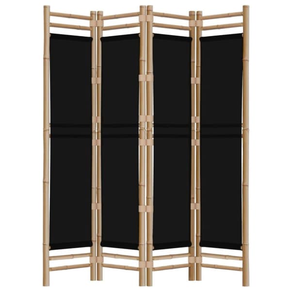 vidaXL Kokoontaitettava tilanjakaja 4 paneelia 160 cm bambu ja kangas