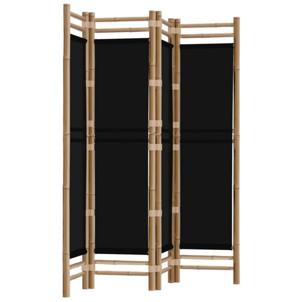 vidaXL Kokoontaitettava tilanjakaja 4 paneelia 160 cm bambu ja kangas