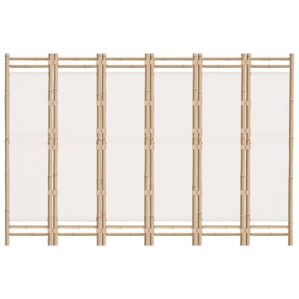 vidaXL 6-panels rumdeler 240 cm foldbar bambus og kanvas