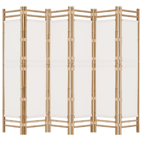 vidaXL 6-panels rumdeler 240 cm foldbar bambus og kanvas