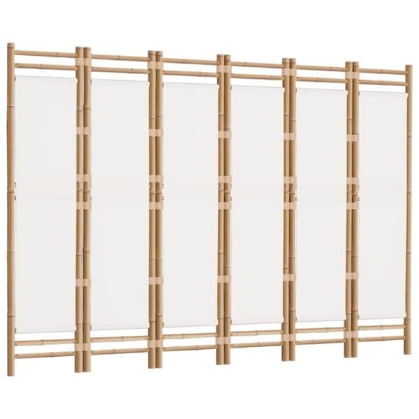 vidaXL 6-panels rumdeler 240 cm foldbar bambus og kanvas