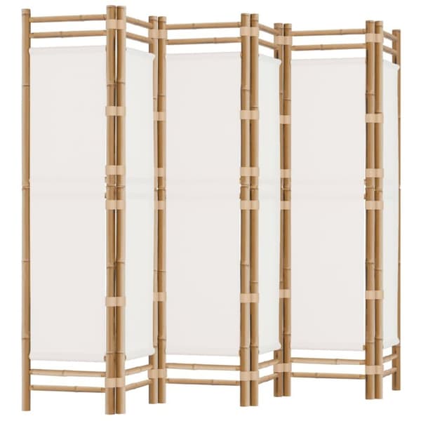 vidaXL 6-panels rumdeler 240 cm foldbar bambus og kanvas