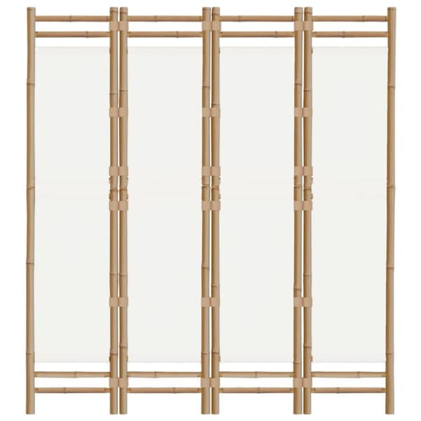 vidaXL 4-panels rumdeler 160 cm foldbar bambus og kanvas