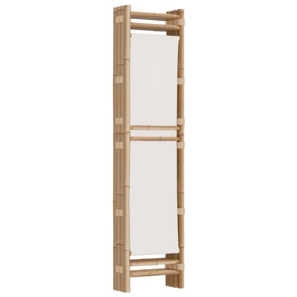 vidaXL 4-panels rumdeler 160 cm foldbar bambus og kanvas