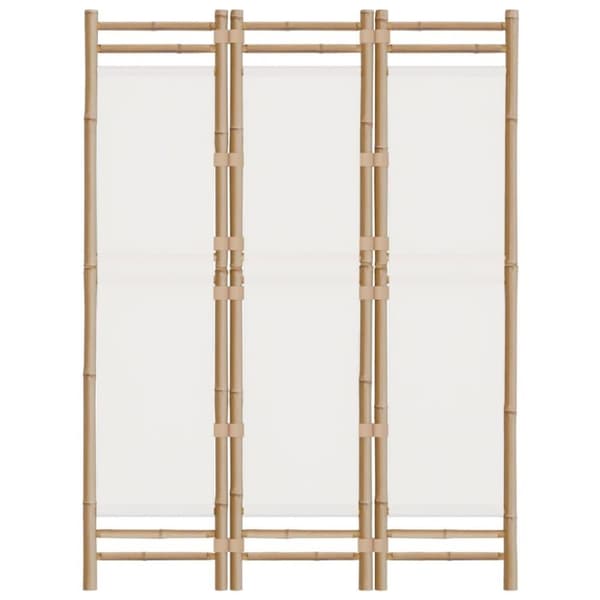 vidaXL Kokoontaitettava tilanjakaja 3 paneelia 120 cm bambu ja kangas