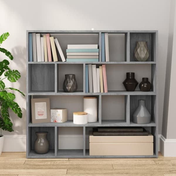 vidaXL bogreol/rumdeler 105x24x102 cm grå sonoma-eg