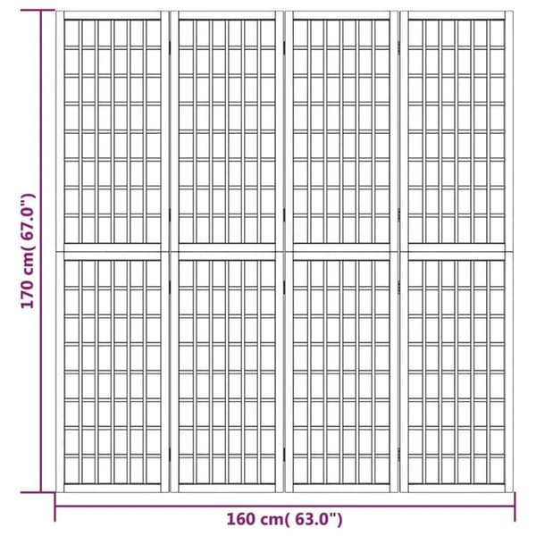 vidaXL 4-panels rumdeler 160x170 cm foldbar japansk stil