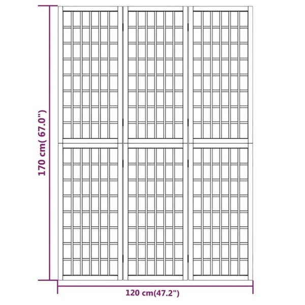 vidaXL 3-panels rumdeler 120x170 cm foldbar japansk stil