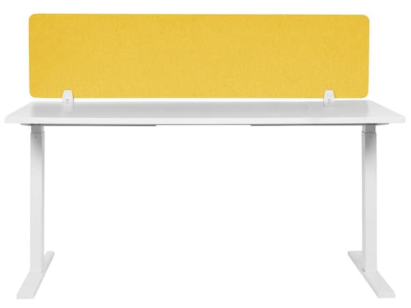 Skillevegg Gul 160 x 40 cm Stoffdeksel Modulære monteringsklemmer Hjemmekontor