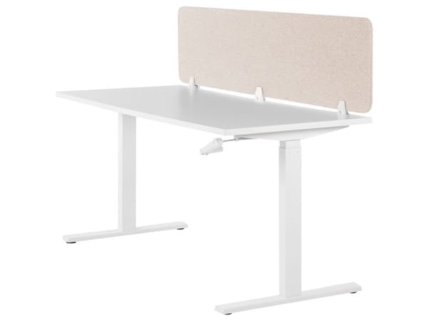 Skillevegg Beige 180 x 40 cm Stoffdeksel Modulære monteringsklemmer Hjemmekontor