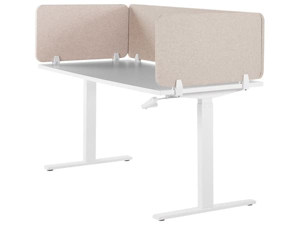 Skillevegg Beige 180 x 40 cm Stoffdeksel Modulære monteringsklemmer Hjemmekontor