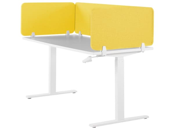 Skillevegg Gul 130 x 40 cm Stoffdeksel Modulære monteringsklemmer Hjemmekontor