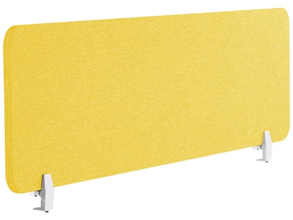 Skillevegg Gul 130 x 40 cm Stoffdeksel Modulære monteringsklemmer Hjemmekontor