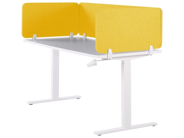 Skillevegg Gul 180 x 40 cm Stoffdeksel Modulære monteringsklemmer Hjemmekontor