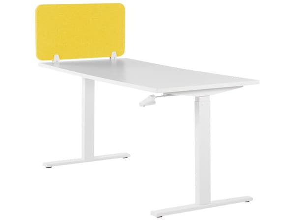 Skillevegg Gul 80 x 40 cm Stoffdeksel Modulære monteringsklemmer Hjemmekontor
