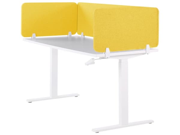 Skillevegg Gul 80 x 40 cm Stoffdeksel Modulære monteringsklemmer Hjemmekontor