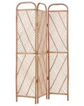 Pikkukuva 4 / 9: Tilanjakaja luonnonväri 106 x 180 cm rottinki 3 paneelia kokoontaitettava boho-tyyli