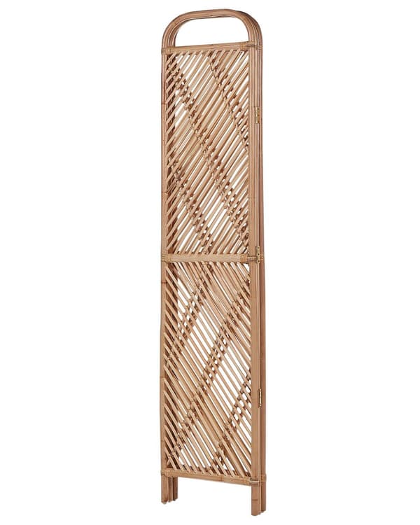 Tilanjakaja luonnonväri 106 x 180 cm rottinki 3 paneelia kokoontaitettava boho-tyyli