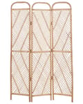 Pikkukuva 1 / 9: Tilanjakaja luonnonväri 106 x 180 cm rottinki 3 paneelia kokoontaitettava boho-tyyli