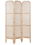 Miniatyrbillede 4 af 10: 3-panel naturlig rattan rumskærm med rattan mesh folde dekorative