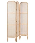 Miniatyrbillede 5 af 10: 3-panel naturlig rattan rumskærm med rattan mesh folde dekorative
