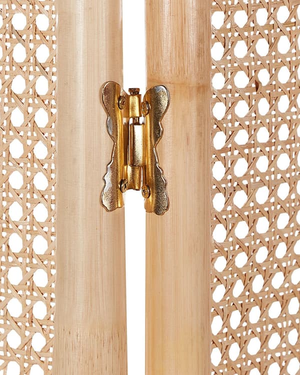 3-panel naturlig rattan rumskærm med rattan mesh folde dekorative