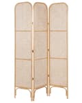 Miniatyrbillede 1 af 10: 3-panel naturlig rattan rumskærm med rattan mesh folde dekorative
