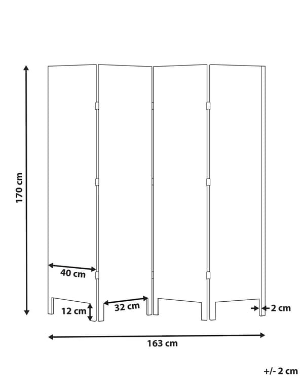 4-panels rumskærm beige paulownia træ krydsfiner folde dekorative til stuen traditionelt design