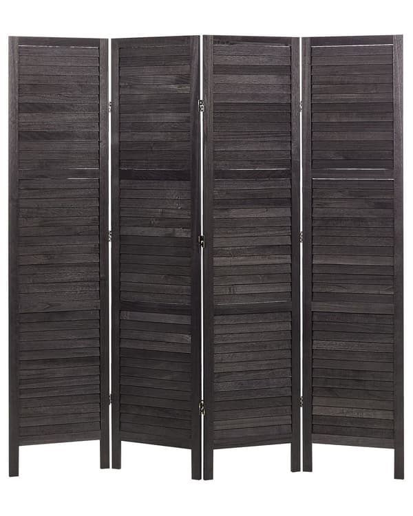 4-panels rumskærm beige paulownia træ krydsfiner folde dekorative til stuen traditionelt design