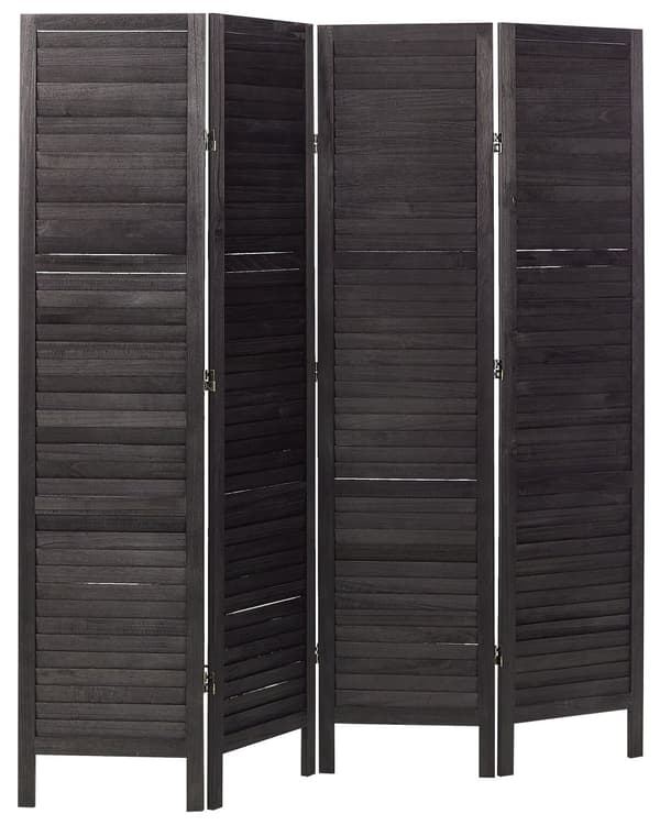 4-panels rumskærm beige paulownia træ krydsfiner folde dekorative til stuen traditionelt design