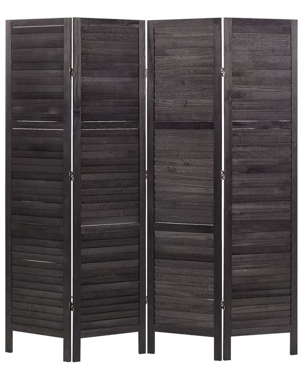 4-panels rumskærm beige paulownia træ krydsfiner folde dekorative til stuen traditionelt design
