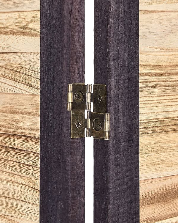 4-panel rumskærm lyst træ med brun paulownia træ krydsfiner folde dekorative til stuen traditionelt design