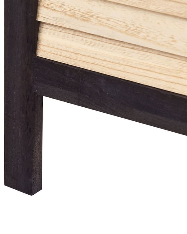4-panel rumskærm lyst træ med brun paulownia træ krydsfiner folde dekorative til stuen traditionelt design