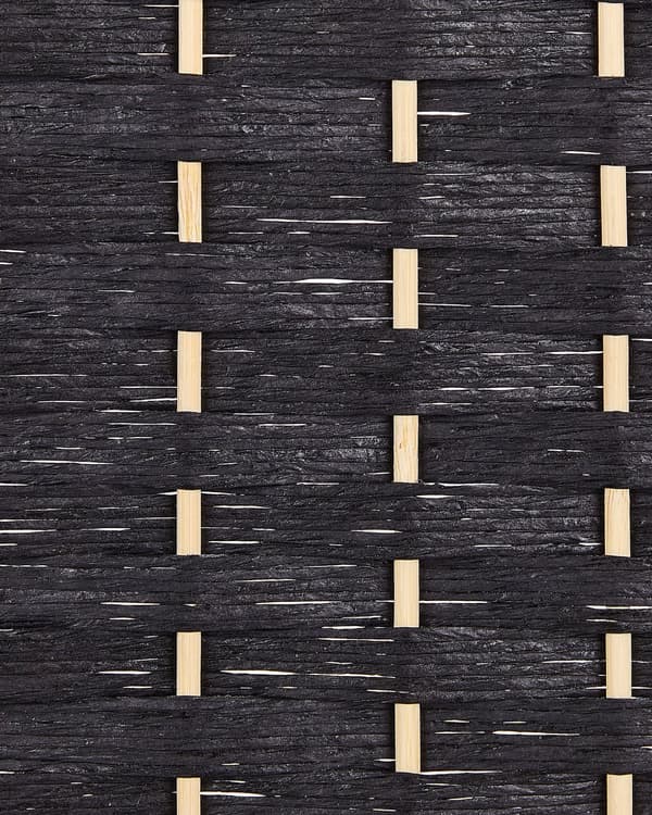 4-panels rumskærm sort papirvævning poppeltræ folde dekorativ til stue traditionelt design