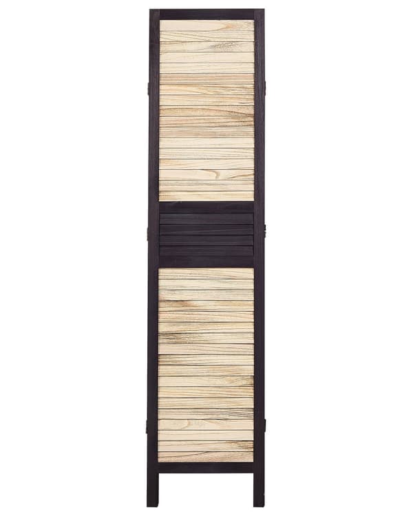 Tilanjakaja vaalea puu ruskea 164 x 170 cm keisaripuu vaneri kokoontaitettava 4 paneelia perinteinen