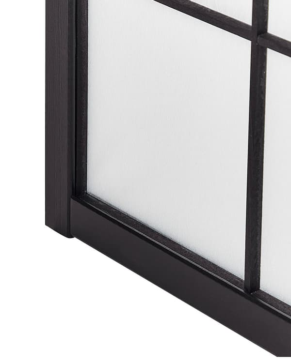4-panels rumskærm sort fyrretræ syntetisk materiale foldbar dekorativ til stuen traditionelt design
