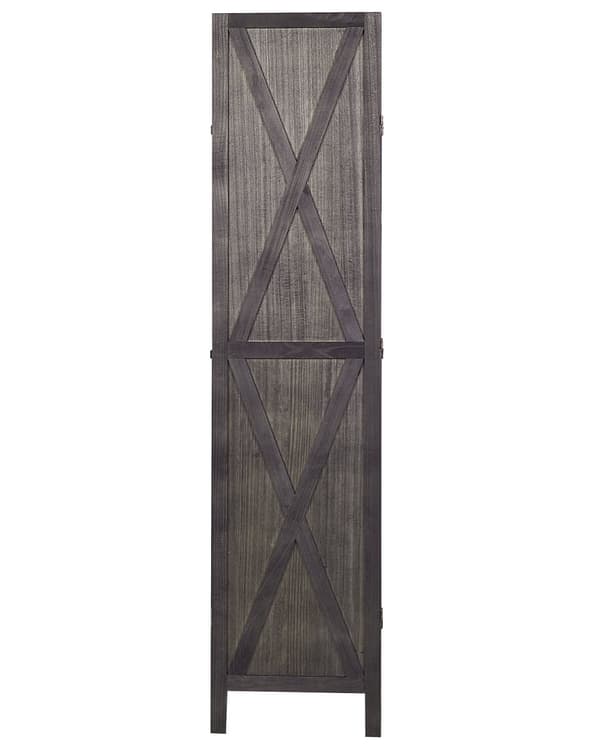 Romdeler Mørkebrun Kryssfinér 4 paneler 170 x 163 cm Sammenleggbar Rustikk stil Dekorativ Skillevegg