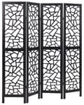 Miniatyrbild 4 av 10: Rumsavdelare Svart Paulownia Trä MDF 4 Paneler Fällbar Dekorativ Skärm Partition Vardagsrum Sovrum Traditionell Modern Design