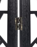Miniatyrbild 7 av 10: Rumsavdelare Svart Paulownia Trä MDF 4 Paneler Fällbar Dekorativ Skärm Partition Vardagsrum Sovrum Traditionell Modern Design