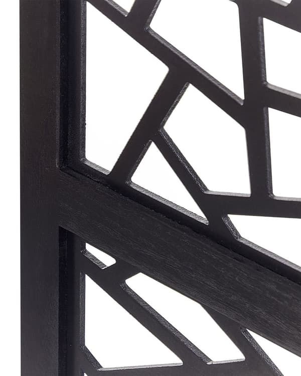 Rumsavdelare Svart Paulownia Trä MDF 4 Paneler Fällbar Dekorativ Skärm Partition Vardagsrum Sovrum Traditionell Modern Design